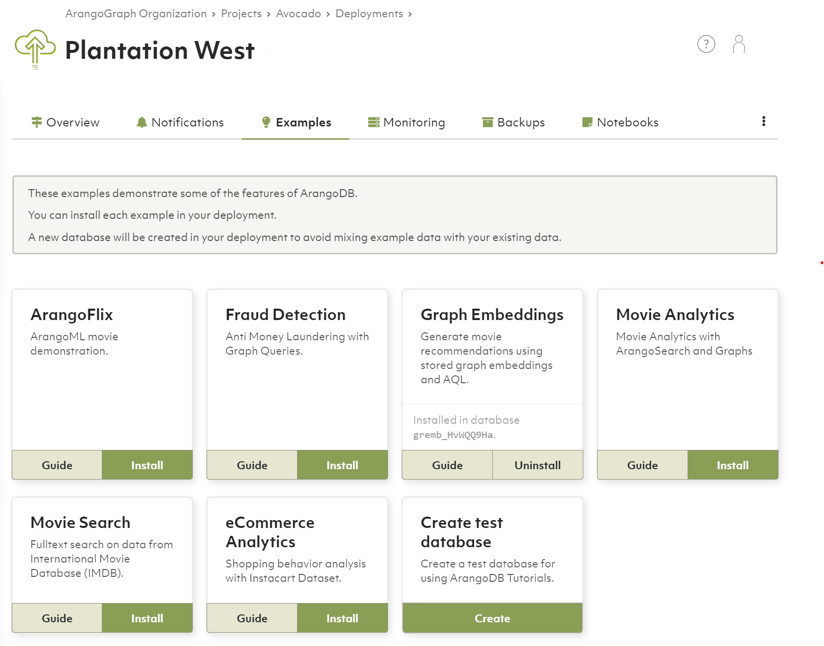 ArangoGraph Deployment Examples