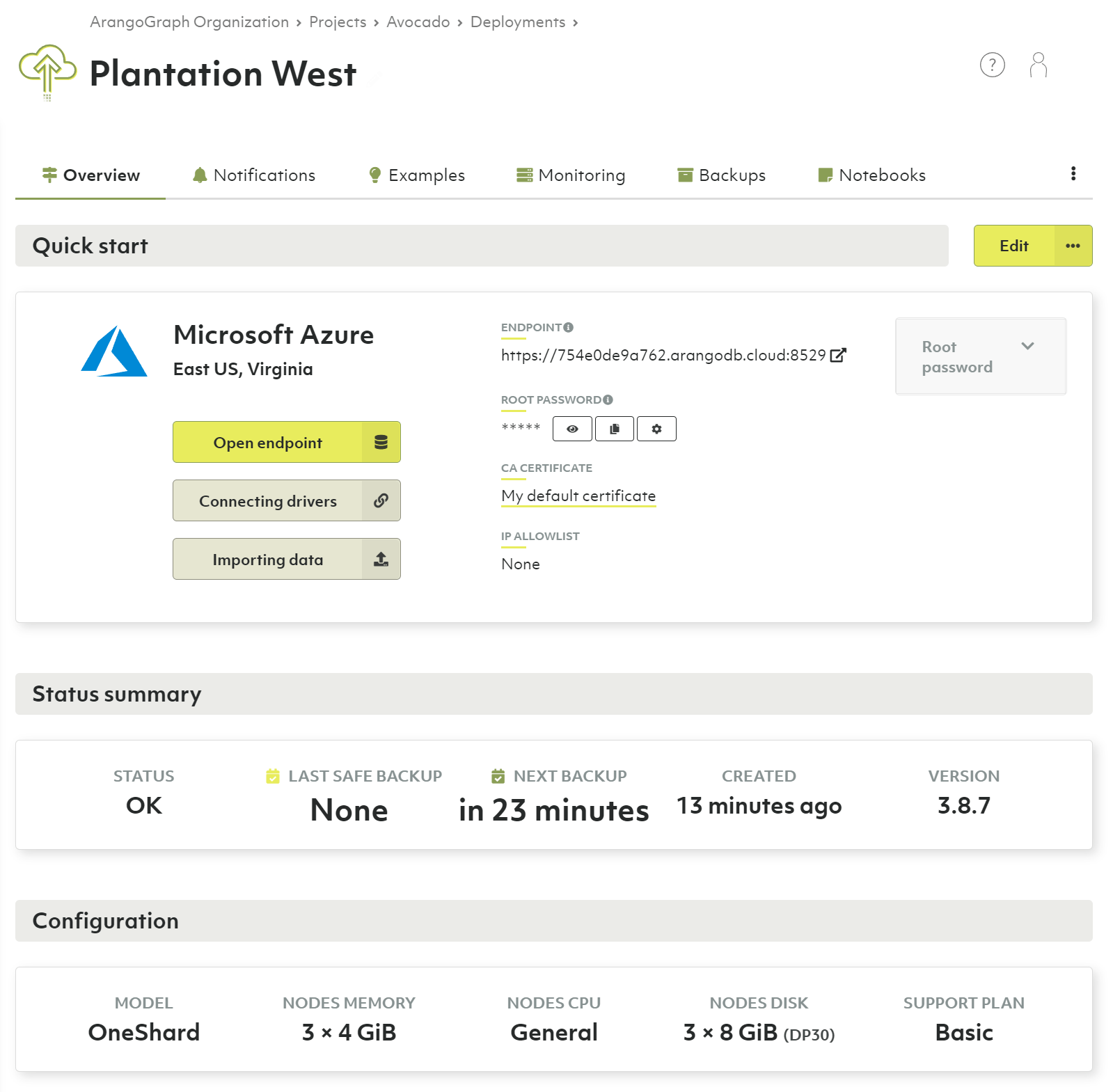 ArangoGraph Deployment Ready