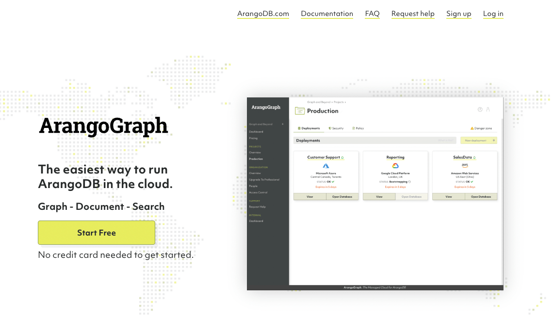 ArangoGraph Homepage