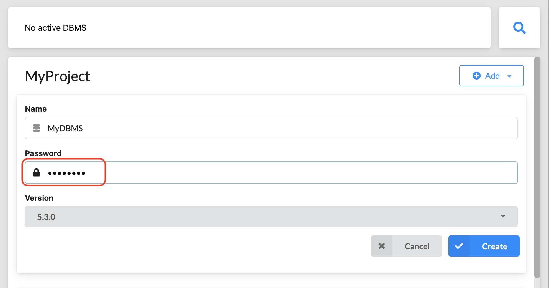 generic password DBMS